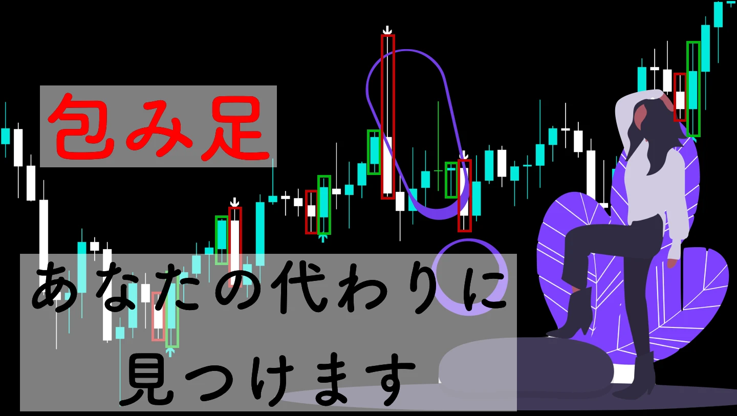 【包み足】強いプライスアクション発生で順張りサインを出すインジケーター